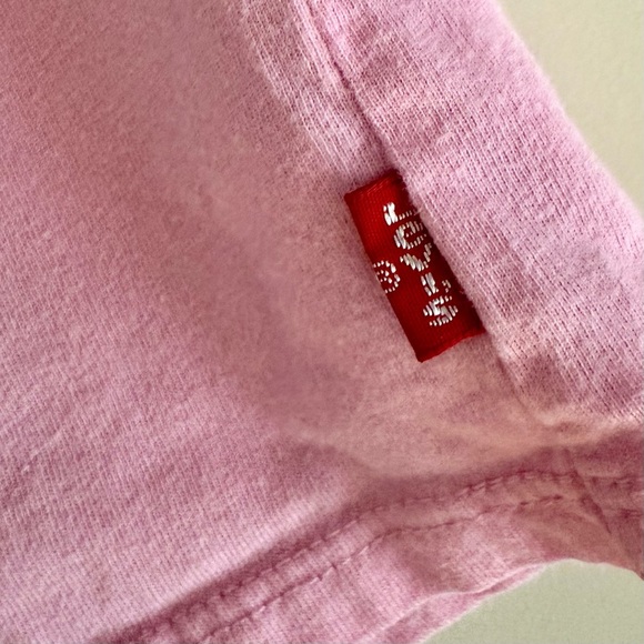 Levi's Kids Coquette Y2K Embellished Vintage Original Batwing Pink Blue T-Shirt - Picture 4 of 4